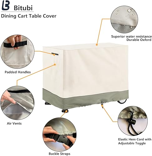 Miniatura 10 de Bitubi Funda de mesa de preparación al aire libre con cremallera dividida, resistente al agua, de acero inoxidable para preparación y mesa de