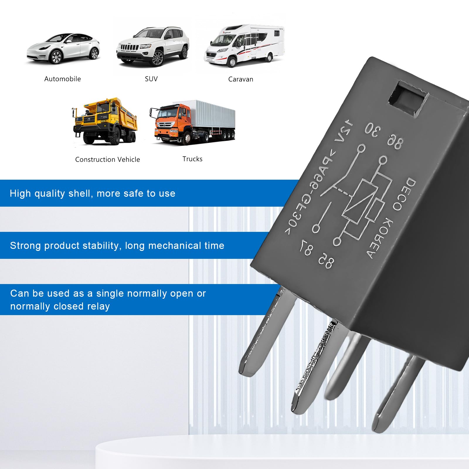 2-Pack Car AC Relay 13500114/8385 - 12V 40A 4-Pin High Power Fan Relay For Most Vehicles - View #5