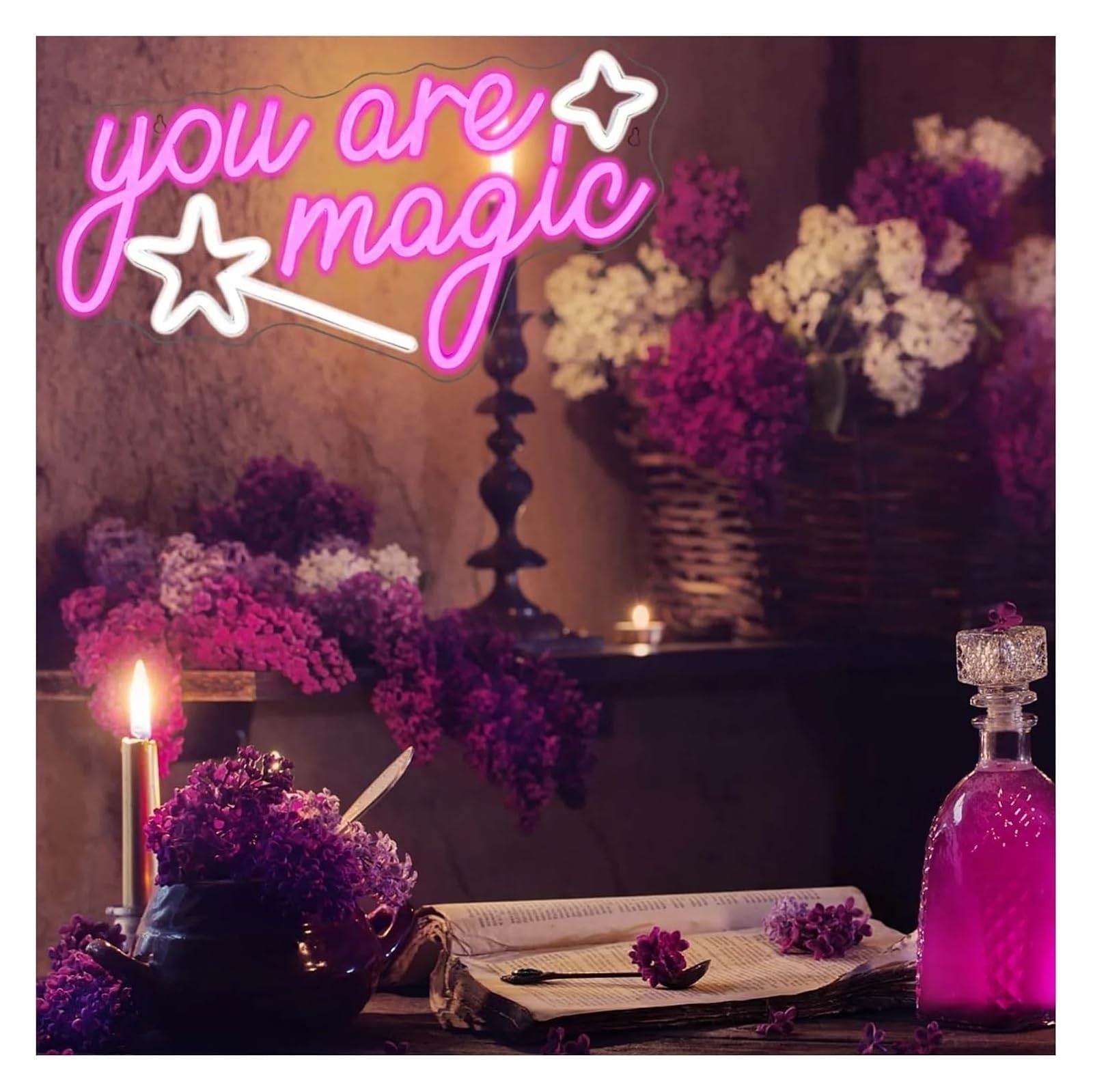 Segno di luce al neon Lampada calmante magica al neon con scritta "You Are Magic" e decorazione da parete per la per stanza
