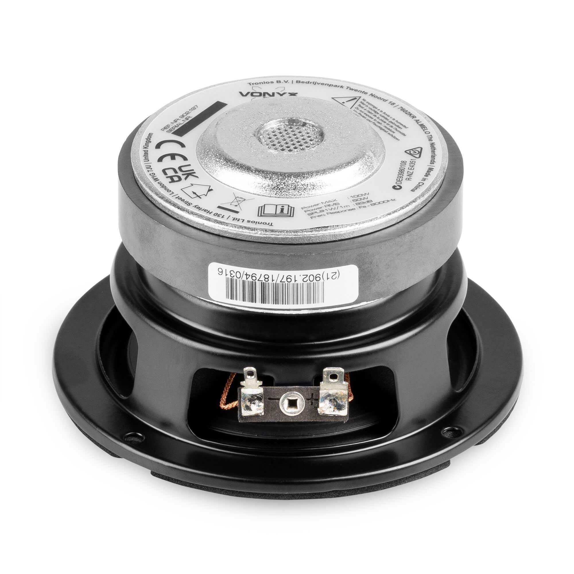 VONYX WPP10 Woofer pour Enceinte, 10 cm, 8 Ohms, Puissance 100 Watts, Membrane Polypropylène, Suspension Caoutchouc, Idéal pour Réparer Un Haut-Parleur ou Construire Votre Propre Enceinte