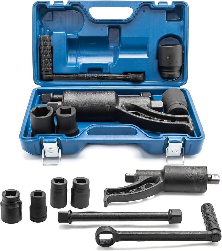Torquimetro, Desforcímetro 680Nm Profissional com 4 Soquetes Reforçados para Rodas de Caminhão e Ônibus Máquinas pesadas Oficina Borracharia com Estojo Plastic Box com Soquetes 30mm 32mm 33mm 27mm