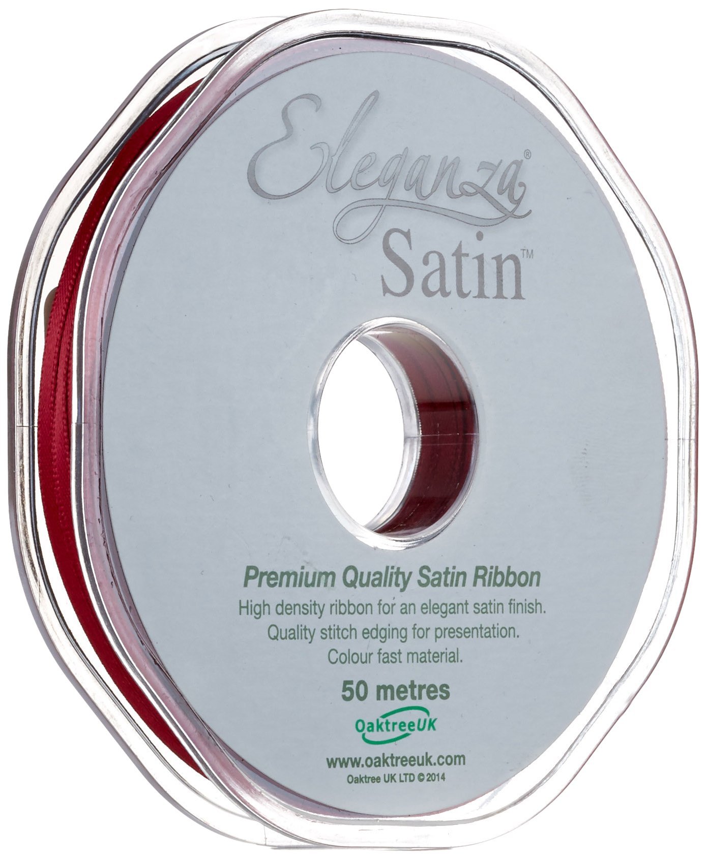Eleganza Double Faced Satin 3mm x 50m Claret No.31, 3 mm x 5 0m