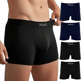 Kit 4 Cuecas Boxer Mash Sem Costura Poliamida Toque Gelado Box Masculina Adulto