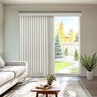 CHICOLOGY Cordless Vinyl Vertical Blinds for Sliding Doors, Blackout Shades 78x84 Oxford Alabaster - Easy Light & Privacy Control