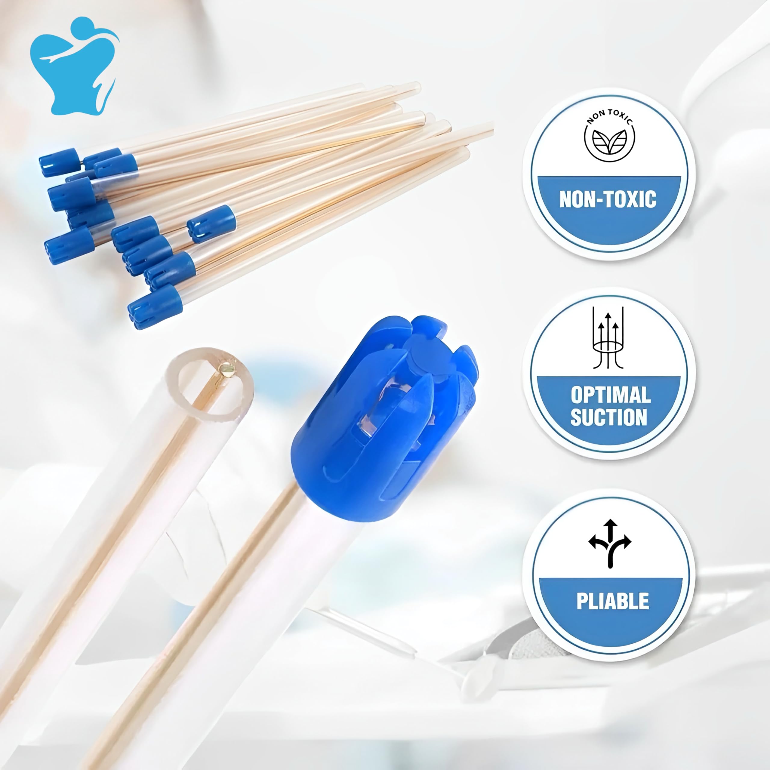 AMD MEDICOM High Volume Saliva Evacuators Ejectors Suction Tips HVE Vented Side Tip 50/BG 0501