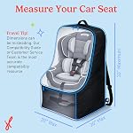 J.L. Childress Padded Backpack Car Seat Bag - Travel Bag for Airplane, Fits Most Baby & Infant Car Seats, Boosters, & Carriers, Airport Accessories for Gate Check or Baggage Check - Ultimate, Black