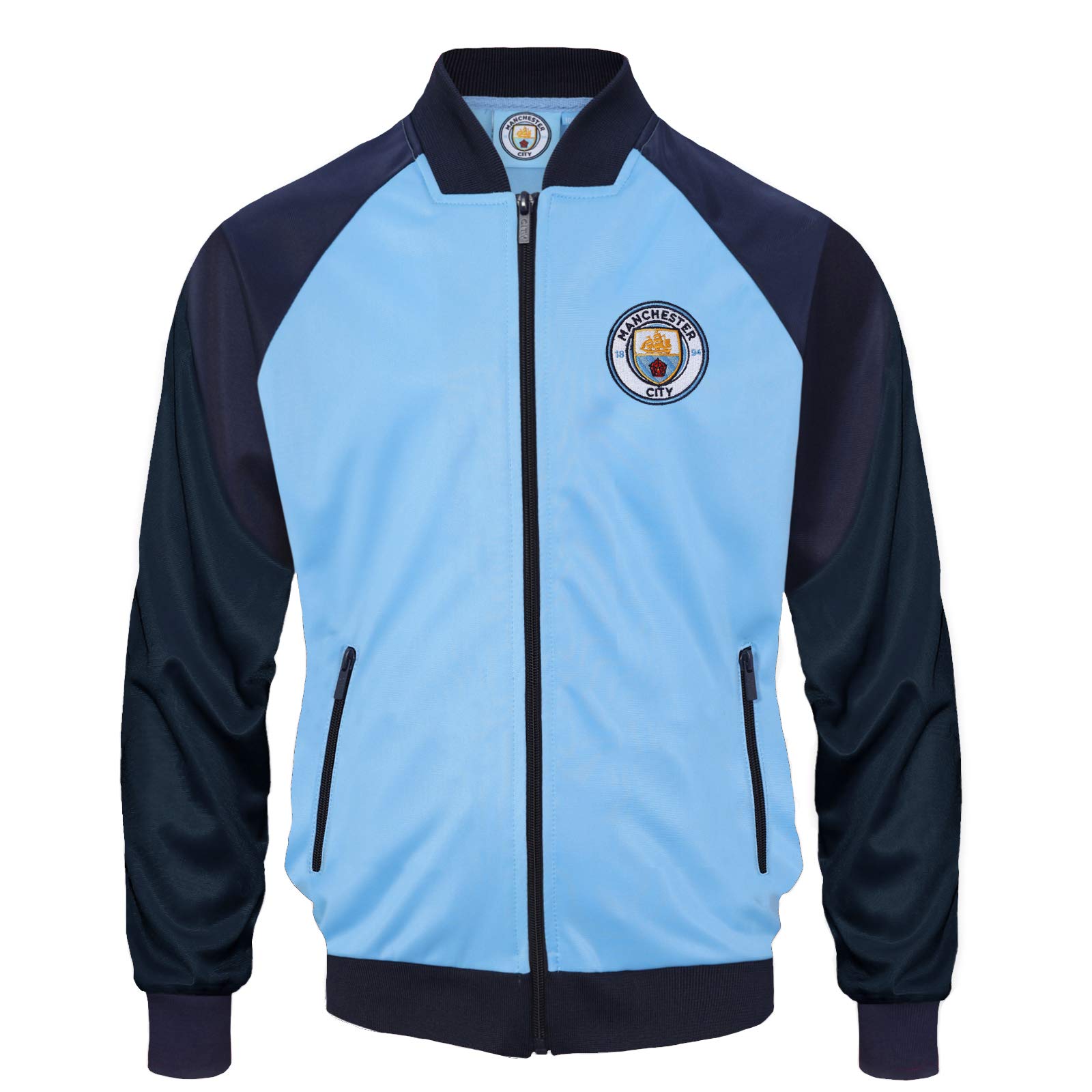 Manchester City FC Official Soccer Gift Boys Retro Track Top Jacket 2-3 Years, Sky Blue, 2T