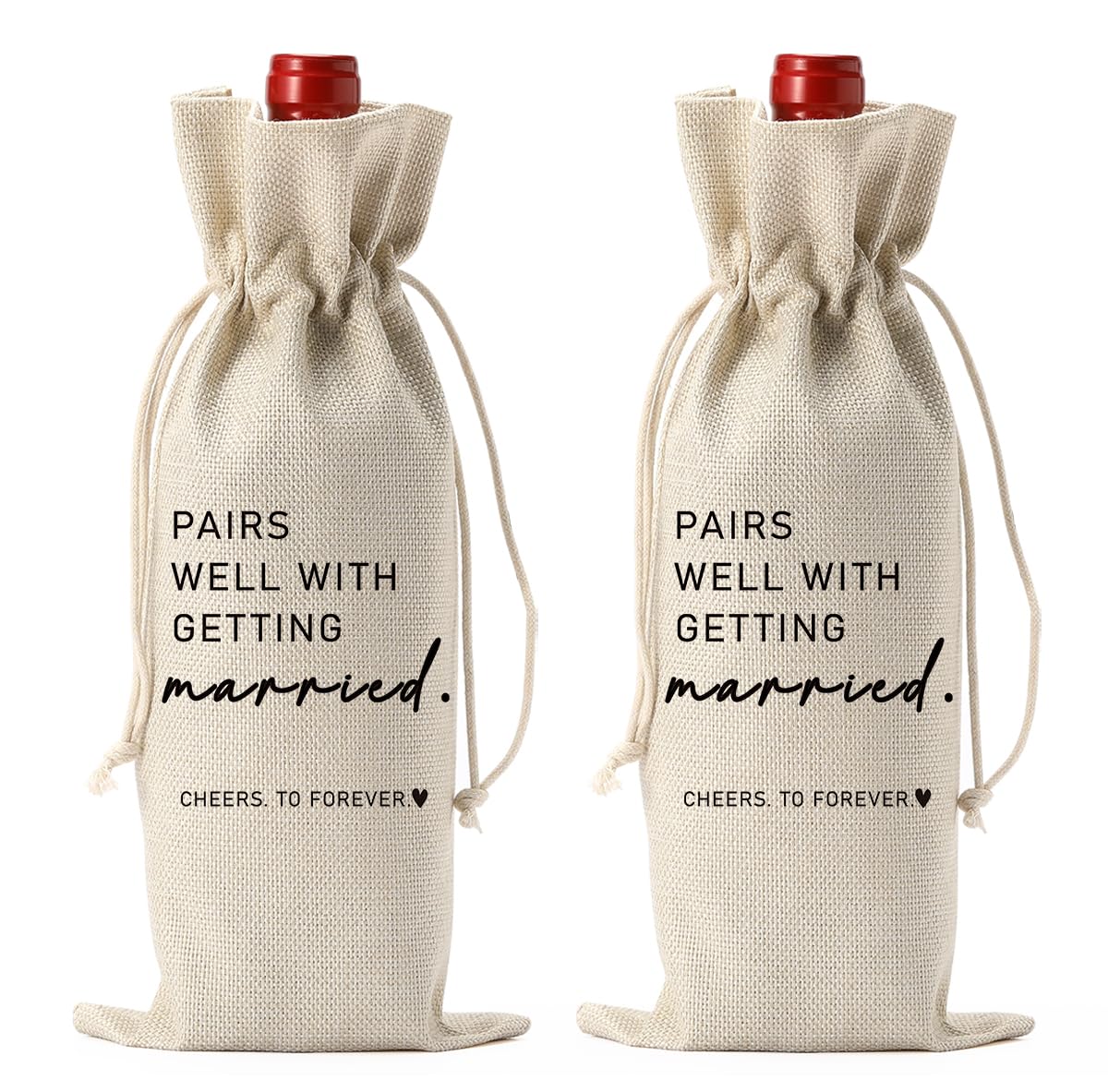 2PCS Married Wine Bag Married Mr Mrs Marriage Honeymoon Gifts for Couples