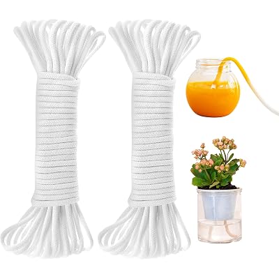 ORIMERC 60 feet 1/6 inch Wicking Rope for Plants, Self Watering Wick Cord for Vacation, Plant Water Wicks for Self-Watering Planter Pot DIY Automatic Watering Device System