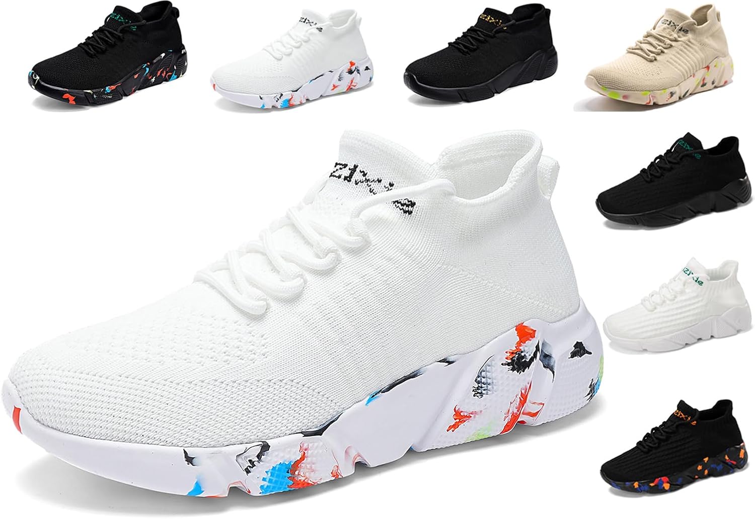 [Chomena] シューズ メンズ レディース スニーカー ランニングシューズ スポーツシューズ 運動靴 黒 白 ウォーキングシューズ スリッポン トレーニング カップル 靴 ジョギング 厚底 幅広 大きい 人気 男女兼用 カジュアル 室内 超軽量 通気