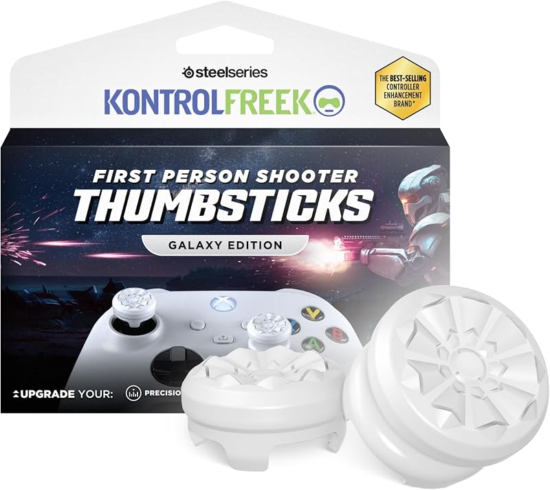 KontrolFreek FPS Freek Galaxy White para Xbox One y Xbox Series X Controller | Thumbsticks de rendimiento | 1 de gran altura, 1 de media altura | Blanco