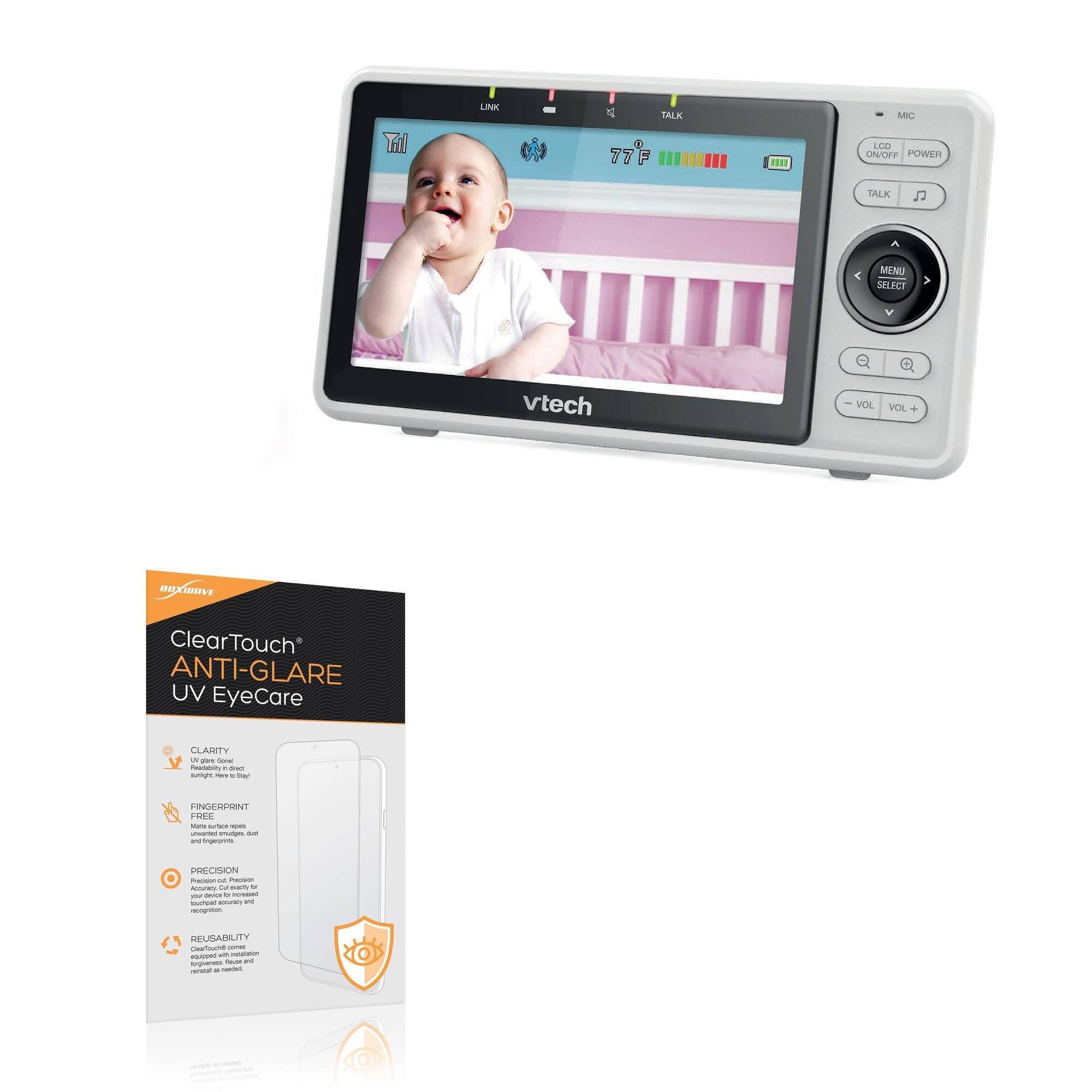 BoxWave Screen Protector Compatible With VTech VM901 - ClearTouch Anti-Glare Anti-UV EyeCare (2-Pack), Filters out Harmful Blue Light Reduce Fatigue