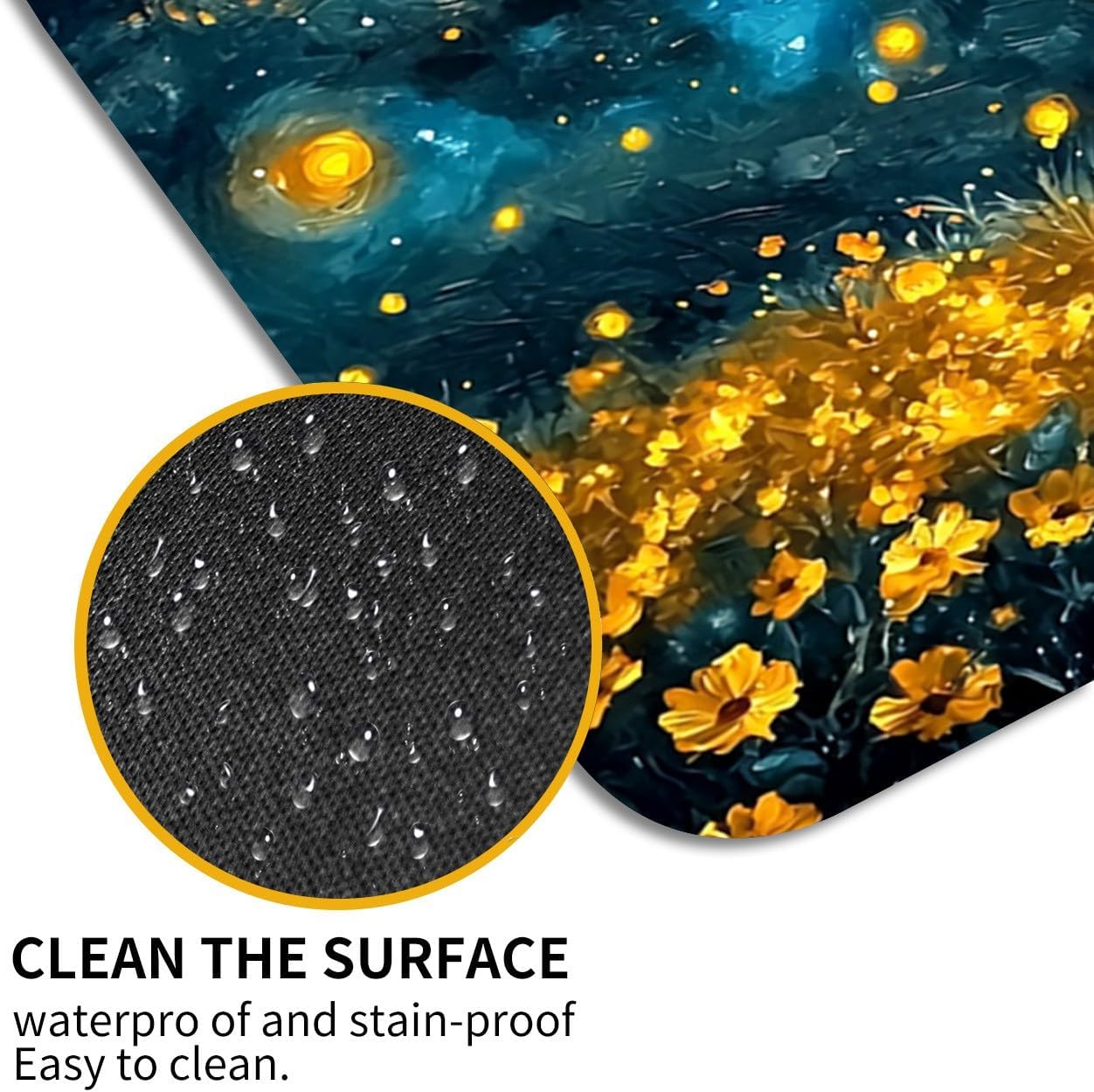 Playmat for MTG, Game Play Mat Card Game Playing 24 x 14 inches Tabletop Magic Play Mats Non-Slip Rubber Base and Stitched Mousepad Desk Mats Playmats for MTG TCG,Art Tree Moon
