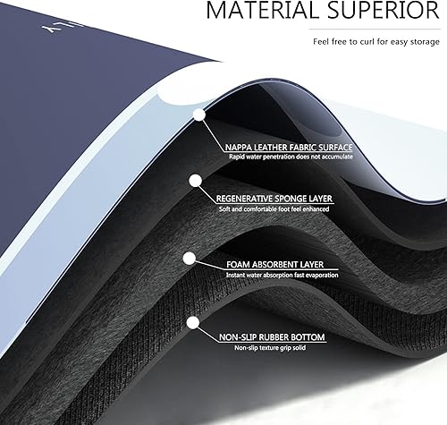 Miniatura 2 de Alfombras de goma antideslizantes de secado rápido para debajo de la puerta, súper absorbentes, delgadas, rectangulares, lavables, para baño,