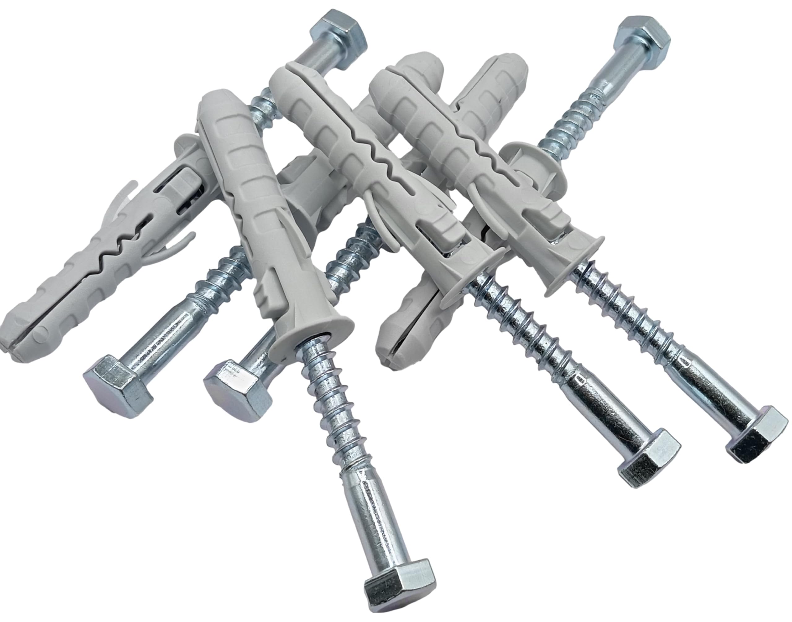 HAFD Heavy Duty Wall Anchor for Coach Screws 8x70mm with 12x60mm Plastic Plugs, Strong Fixings for Brick Concrete, and Stone Pack of 7