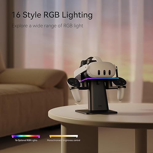 Miniatura 4 de KIWI design Charging Dock for Meta Oculus Quest 3Quest 2Quest Pro Accessories, Meta Officially Co-Branded, RGB Vertical Charging Stand and