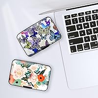 Vista 5 de Soporte para tarjetas de crédito, delgado mini bloqueo RFID, protector de tarjetas de crédito, funda de aluminio para tarjetas de visita, cartera