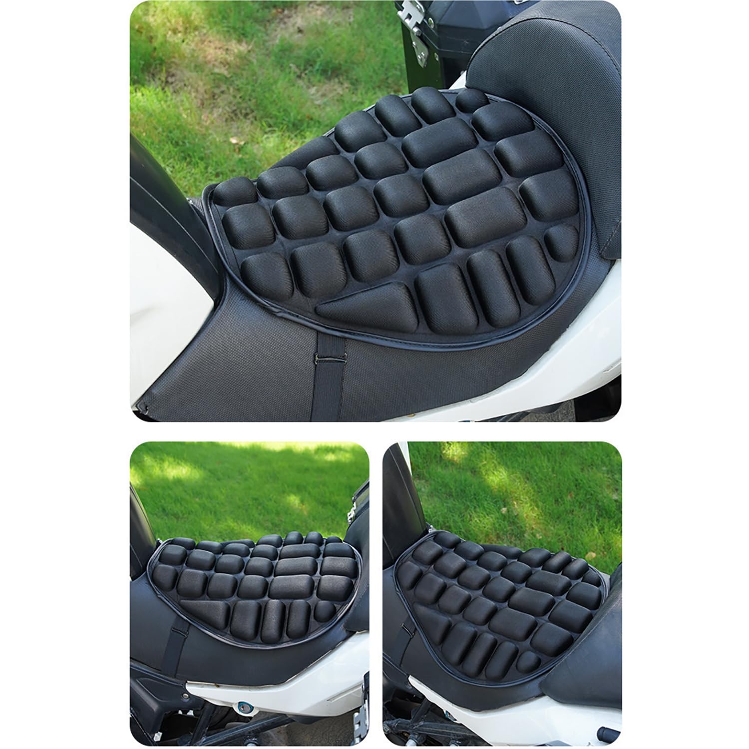 Cojín Transpirable Absorbe Impactos Motocicleta - 1 Unidad, Negro, Almohadilla Para Asiento de Motociclete, Apto Para Mayoría Motos, Resistencia los Golpes y Función Reducción de Presión