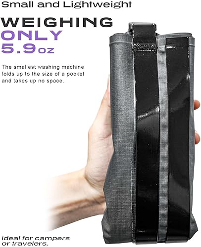 Miniatura 6 de ETROL Bolsa de lavado portátil, lavadora manual ligera para viajes, camping, lavandería, ropa de bebé, no eléctrica, con salida de agua inferior y