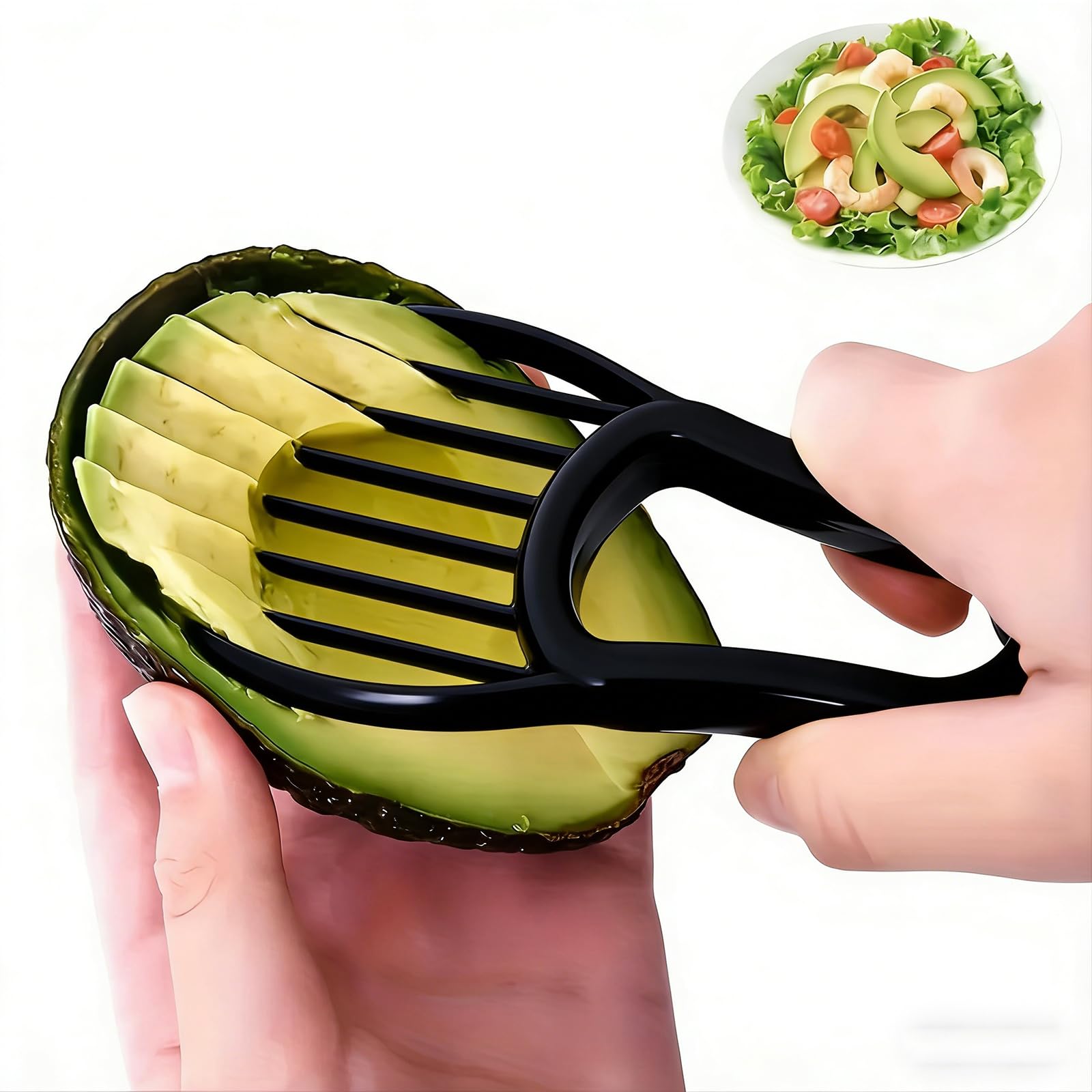 3-in-1 Avocado Slicer Tool with Cutter and Pitter Avocado Splitter and Fruit Slicer Kitchen Gadget for Home Cooking Blue