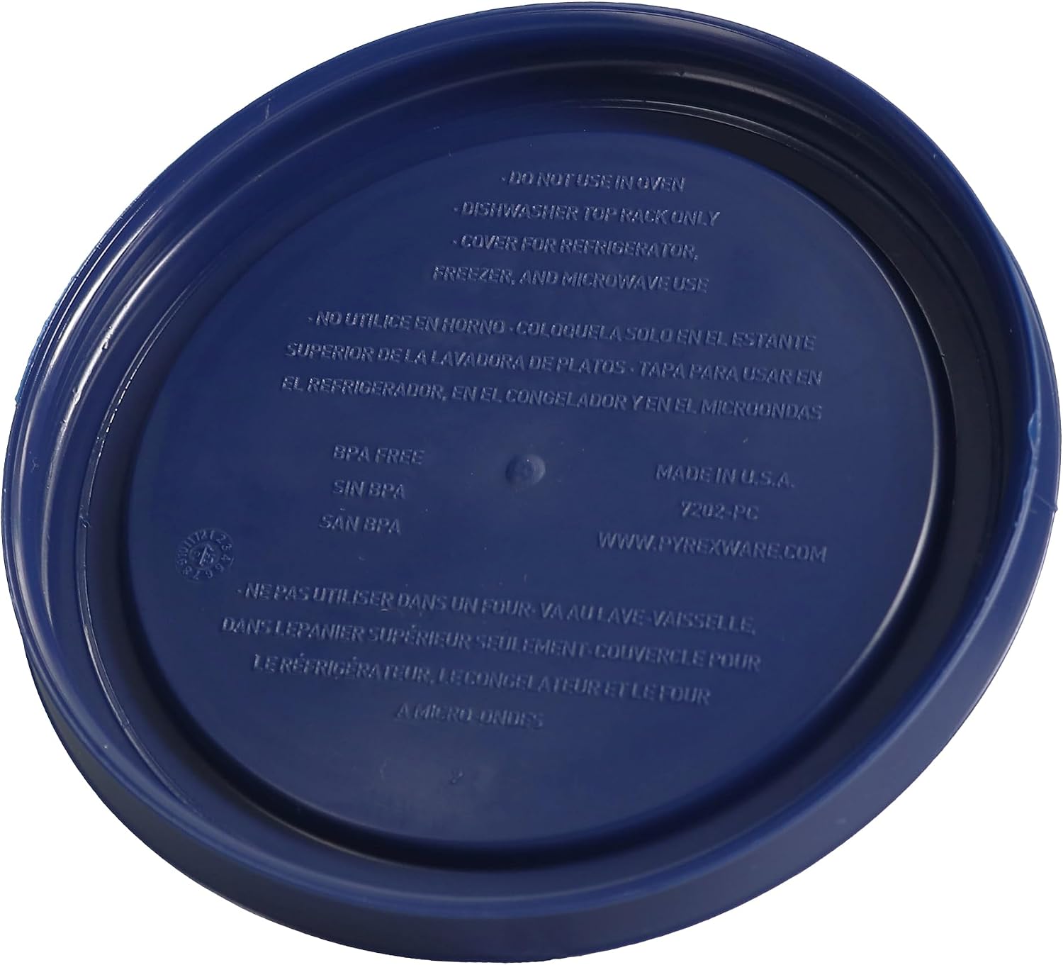 Pyrex 7202-PC 1-Cup Dark Blue Food Storage Replacement Lid (5-Pack) - Made in USA