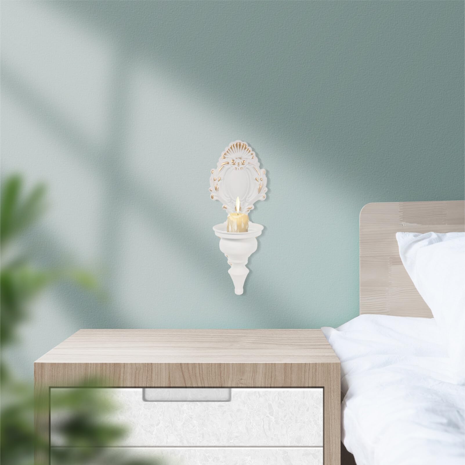 ABOOFAN Wandkerzenhalter Eisen Kerzenständer Im Europäischen Stil Wandmontage Kerzenhalter Für Wohnzimmer Und Esszimmer Kerzen Steckhalter