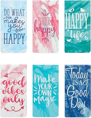 Miniatura 7 de Paquete de 12 marcadores magnéticos para mujer, marcadores inspiradores para leer, accesorios de libros (mármol)