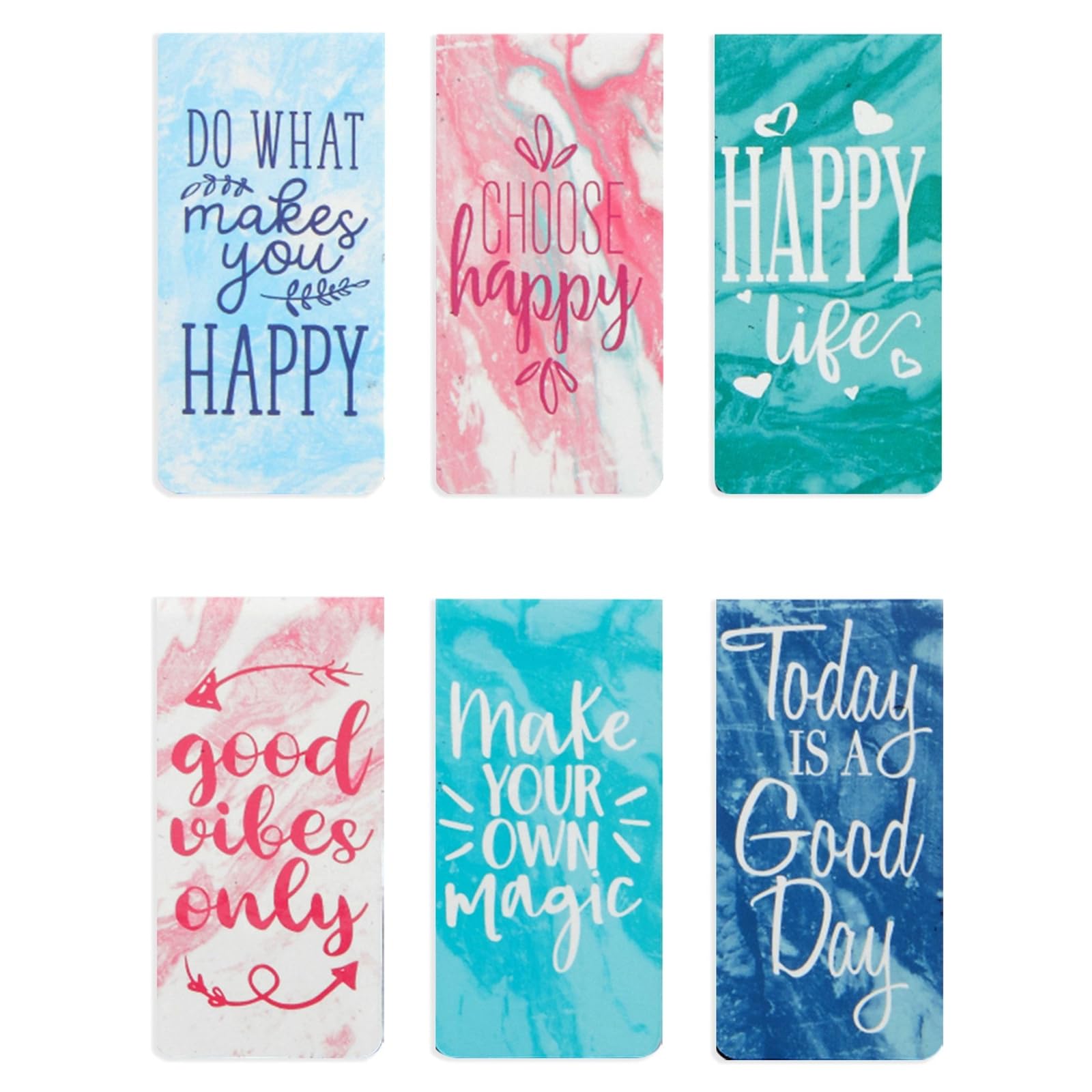 12 Pack Magnetic Bookmarks for Women - Inspirational Book Markers for Reading, Book Accessories (Marble) - Image 7