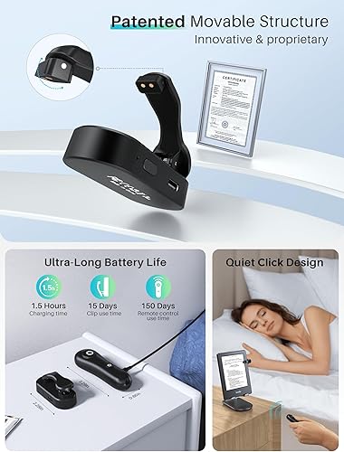 Miniatura 5 de ByteWave Soporte para Kindle con volteador de páginas remoto para leer en la cama, manos libres, flexible ajustable Soporte de brazo perezoso para