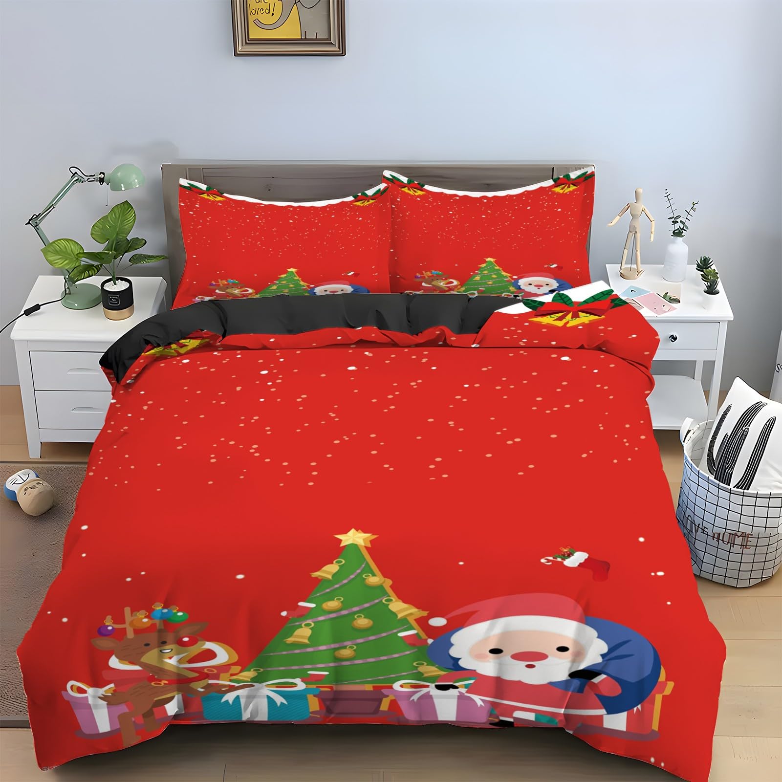 Parure de lit 90x190 microfibre douce anti-glissement avec zip solide KG1994