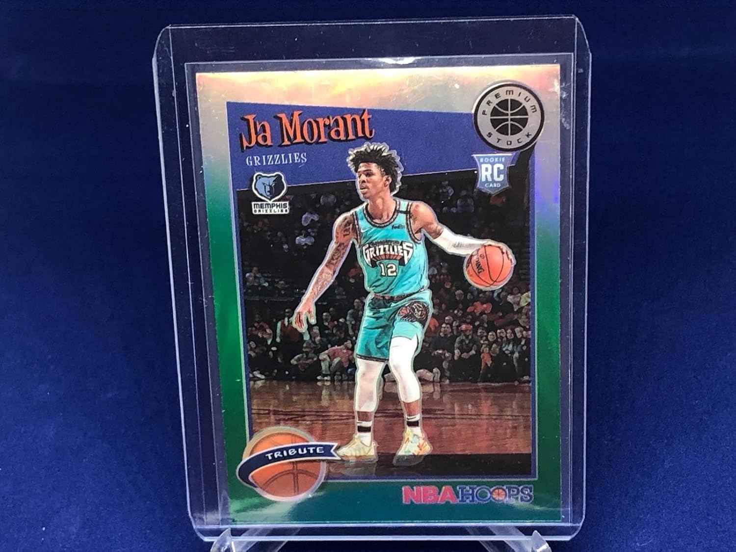 Ja Morant 2019-20 Panini Hoops Premium Stock Tribute Prizm Rc # 297 - Basketball Cards