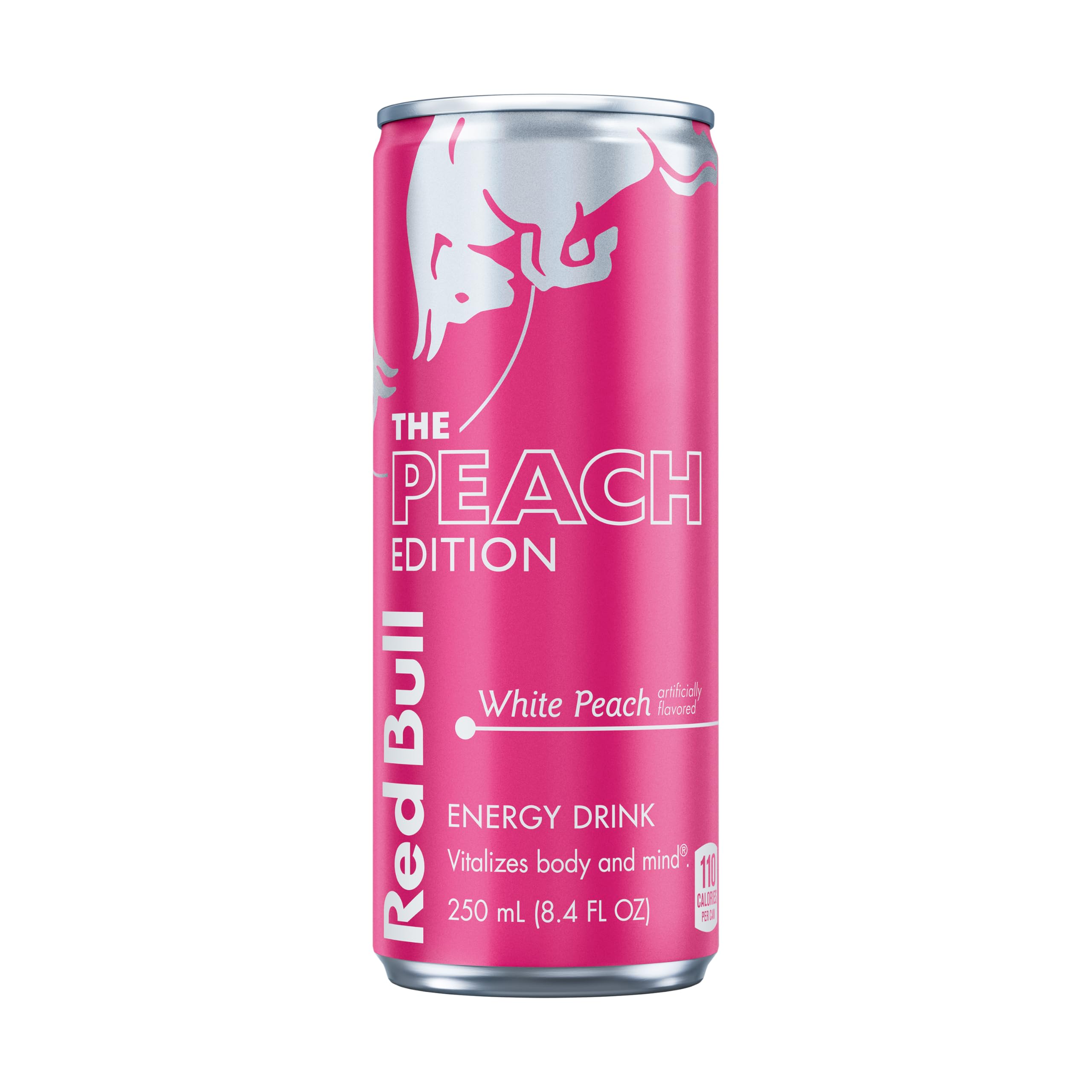 Peach Edition Energy Drink, White Peach, 8.4 fl.oz. can, with 80mg Caffeine, Taurine & B Vitamins