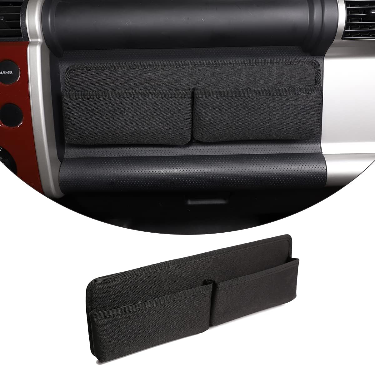 COOLBABY Passenger Storage Tray Organizer, Co-Pilot Center Console Organizer Storage Bag Fit for Toyot@ FJ Cruiser 2007-2021, Portable Auto car Organizer Accessories, Black