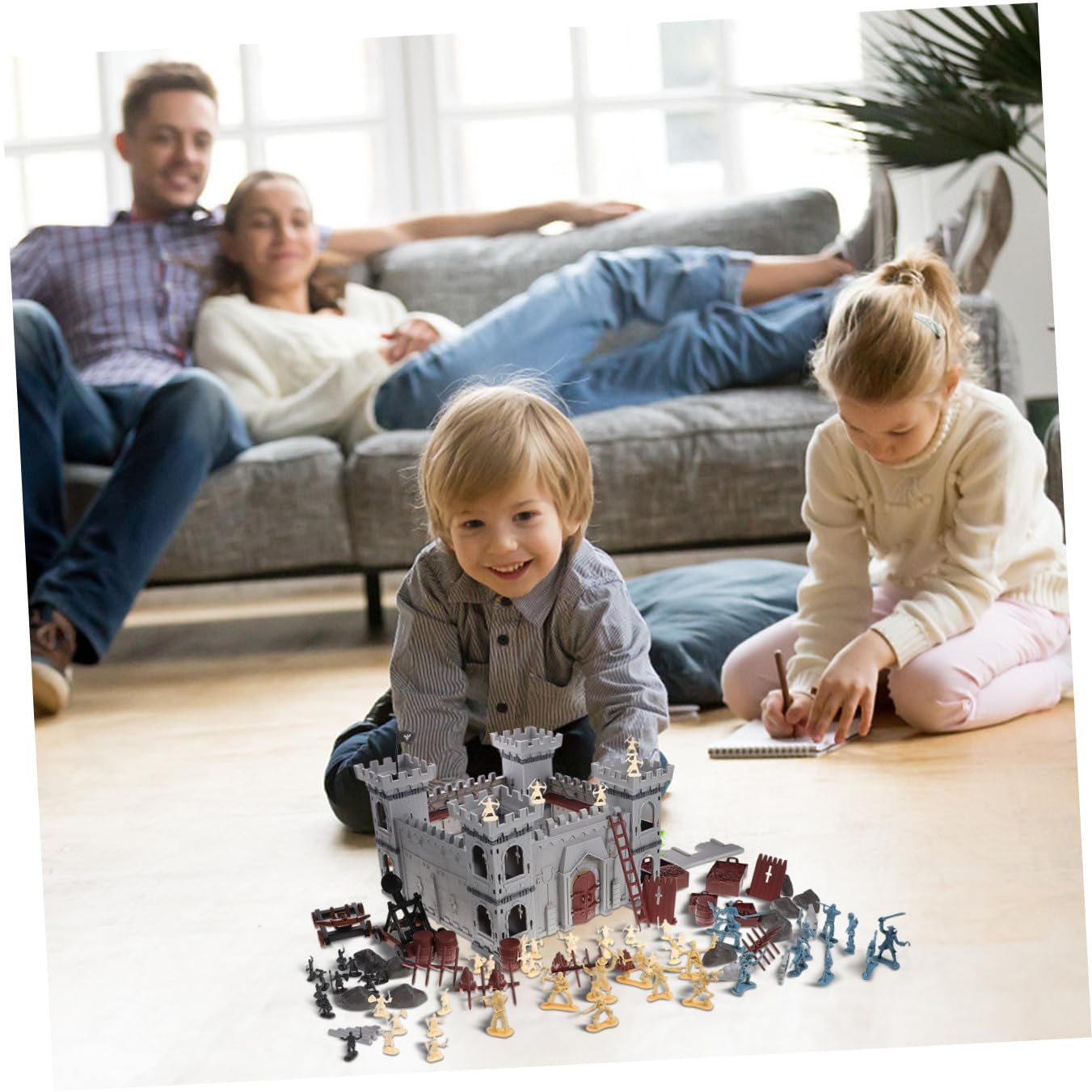 ERINGOGO Set Costruibile Fortezza a Tema Pirata 310 Pezzi in Plastica | Gioco Educativo Decorativo, Completo Accessori e Borsa, Stile a Tema Pirata