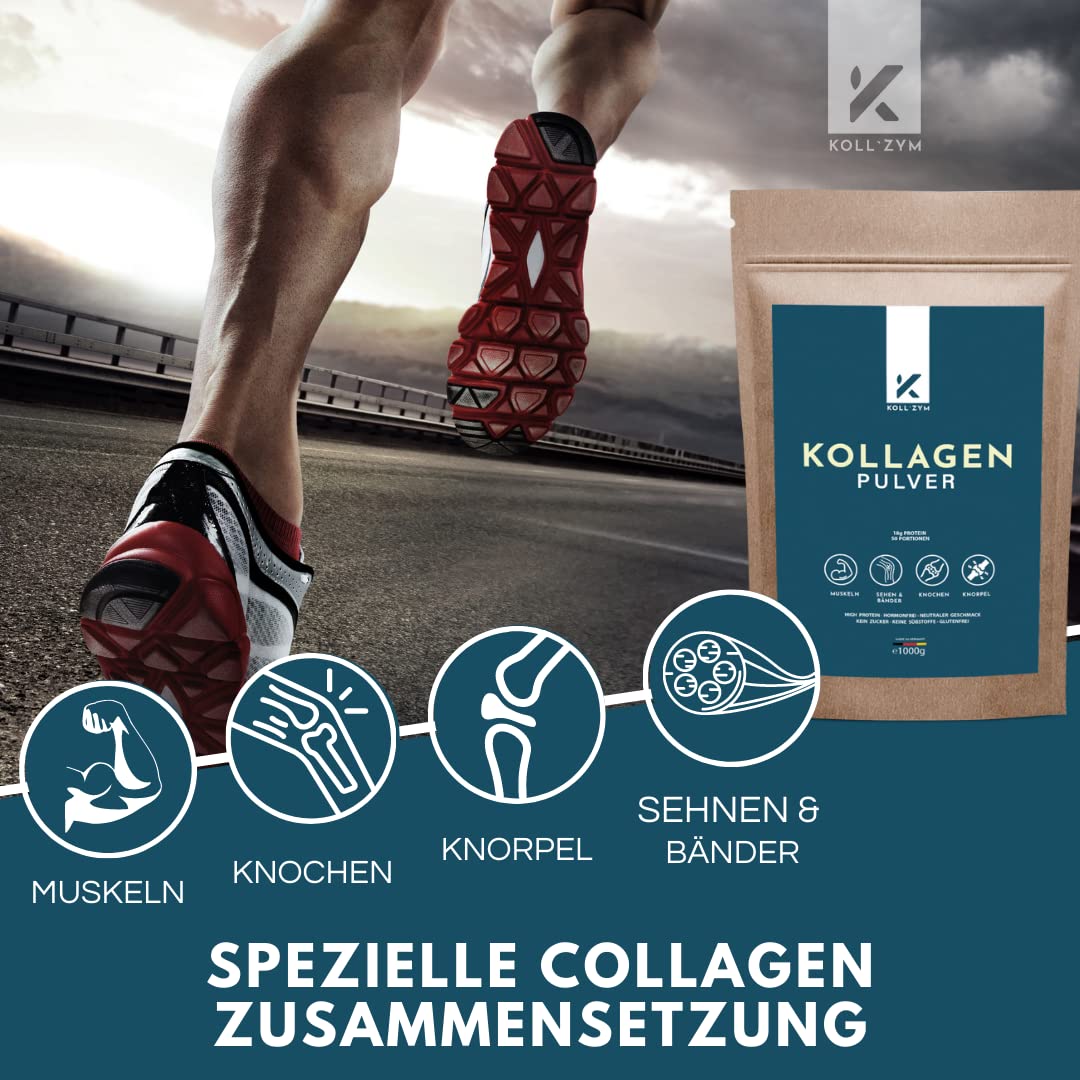 Collagene Polvere 1 kg • 100% collagene idrolizzato • Polvere proteica insapore • Sport collagene bioattivo • Senza additivi • Made in Germany [1000 g]