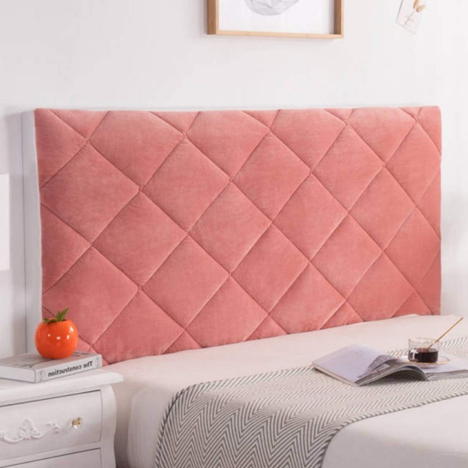 SetSailW Bed Headboard Cover Stretch Protector Bed Headboards Slipcover White Velvet Bedroom Decoration Dustproof Headboards Covers Single Double King Super King,Red-210cm