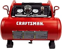 Vista 3 de Craftsman - Compresor de aire, 3 galones, 1,5 HP Max 155 Psi, sin aceite, portátil, color rojo, modelo CMXECXA0200341