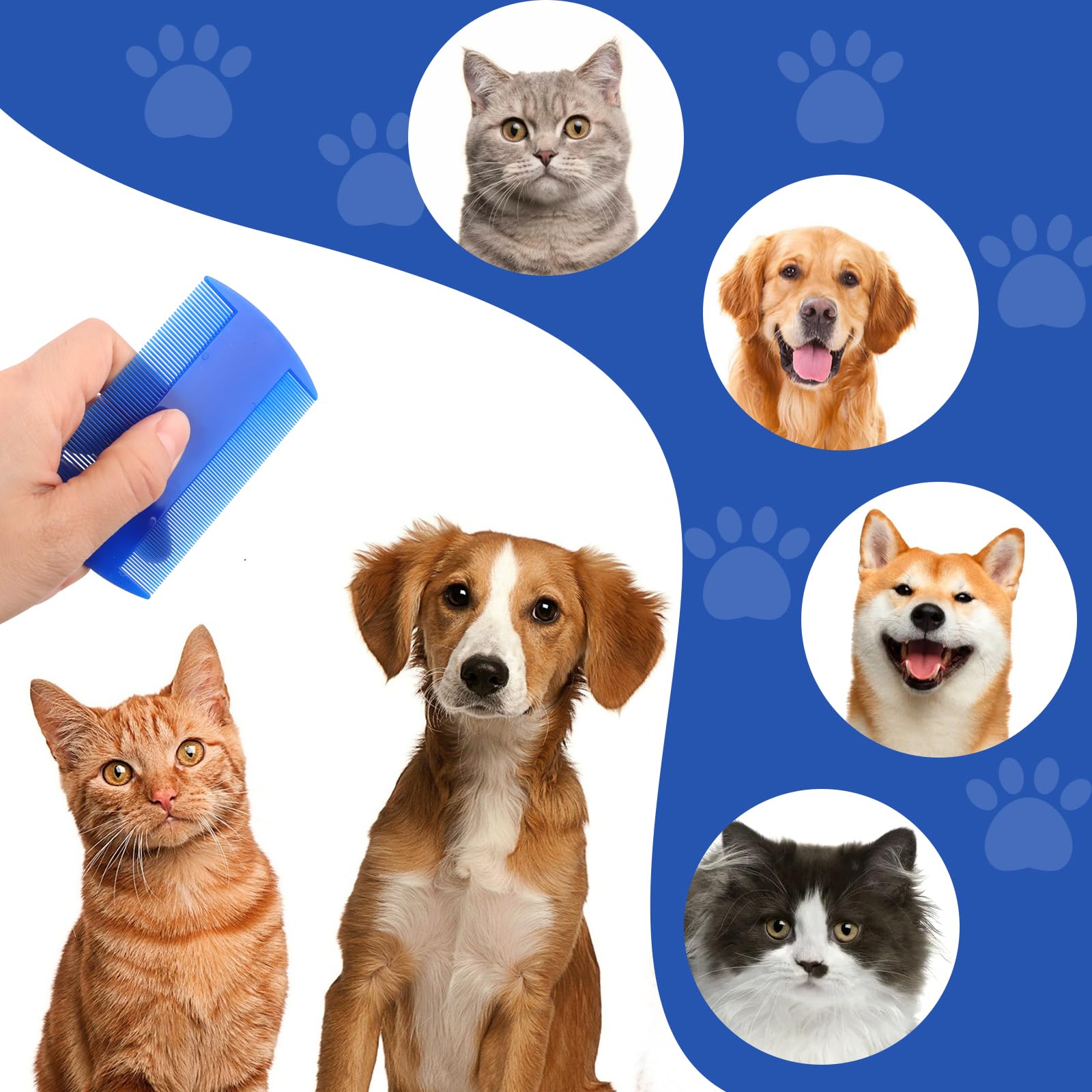 Katze Hund Flohkamm，Pet Reißen Fleck Entferner Kamm Set Pet Hund Pflege Kamm，Haustierkamm Profi Entfernen Floh，Mehrzweck Werkzeug，für Hund & Katze