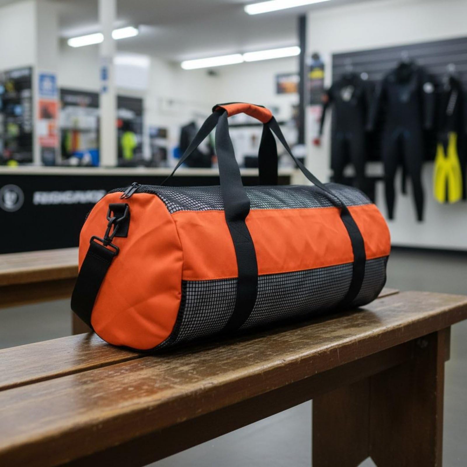 Mesh Duffel Bag Borsa Subacquea Borsa Attrezzatura Sacca Sportiva con Organizzazione Capiente E Trasporto Comodo Adatta per Immersioni Nuoto Barca Spiaggia Piscina