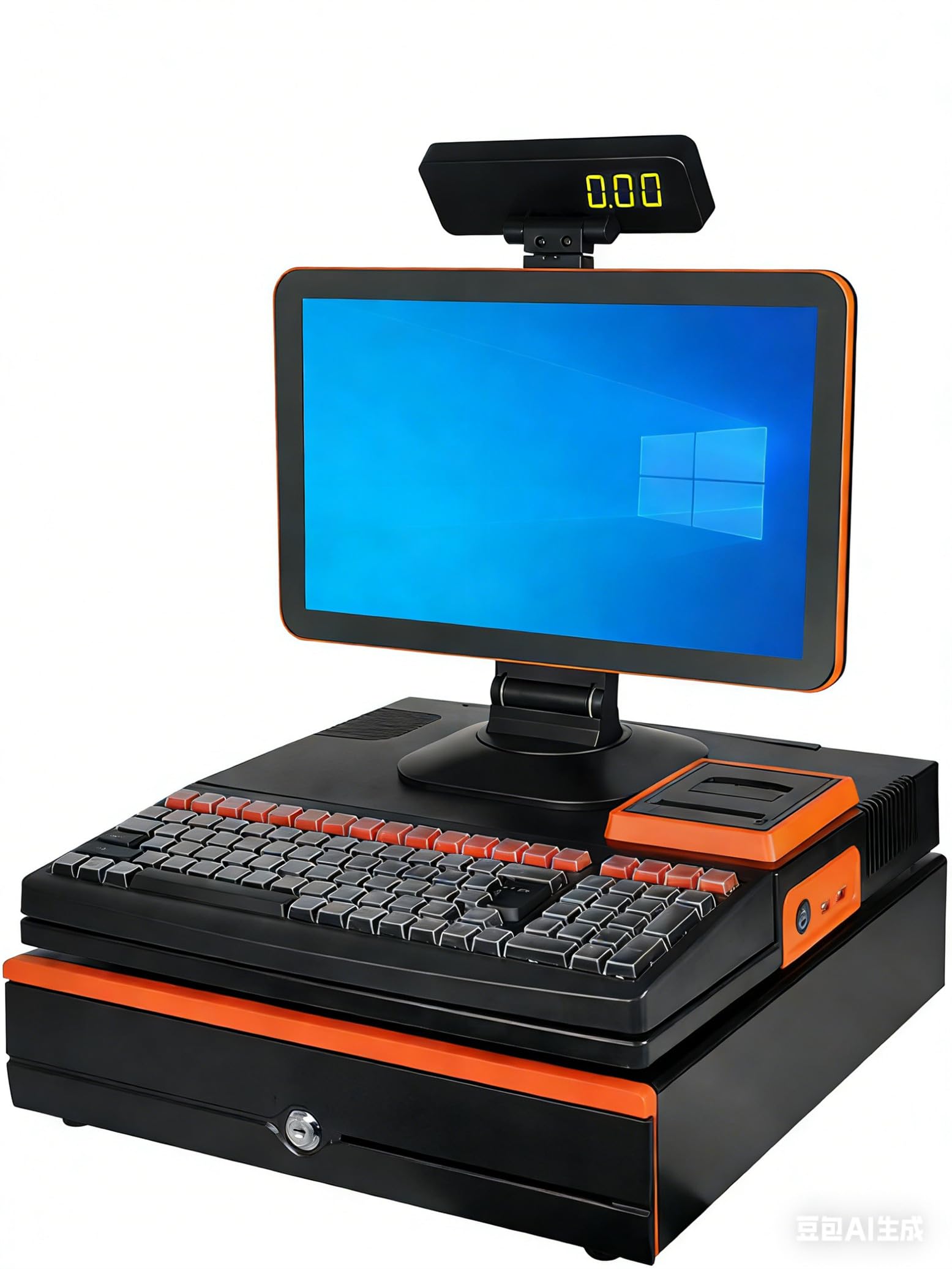 JozyJul Cash Register, Keyboard Drugstore Convenience Store Stationery Store Cash Register Computer, Smart Shopping Mall With Integrated Cash Register A