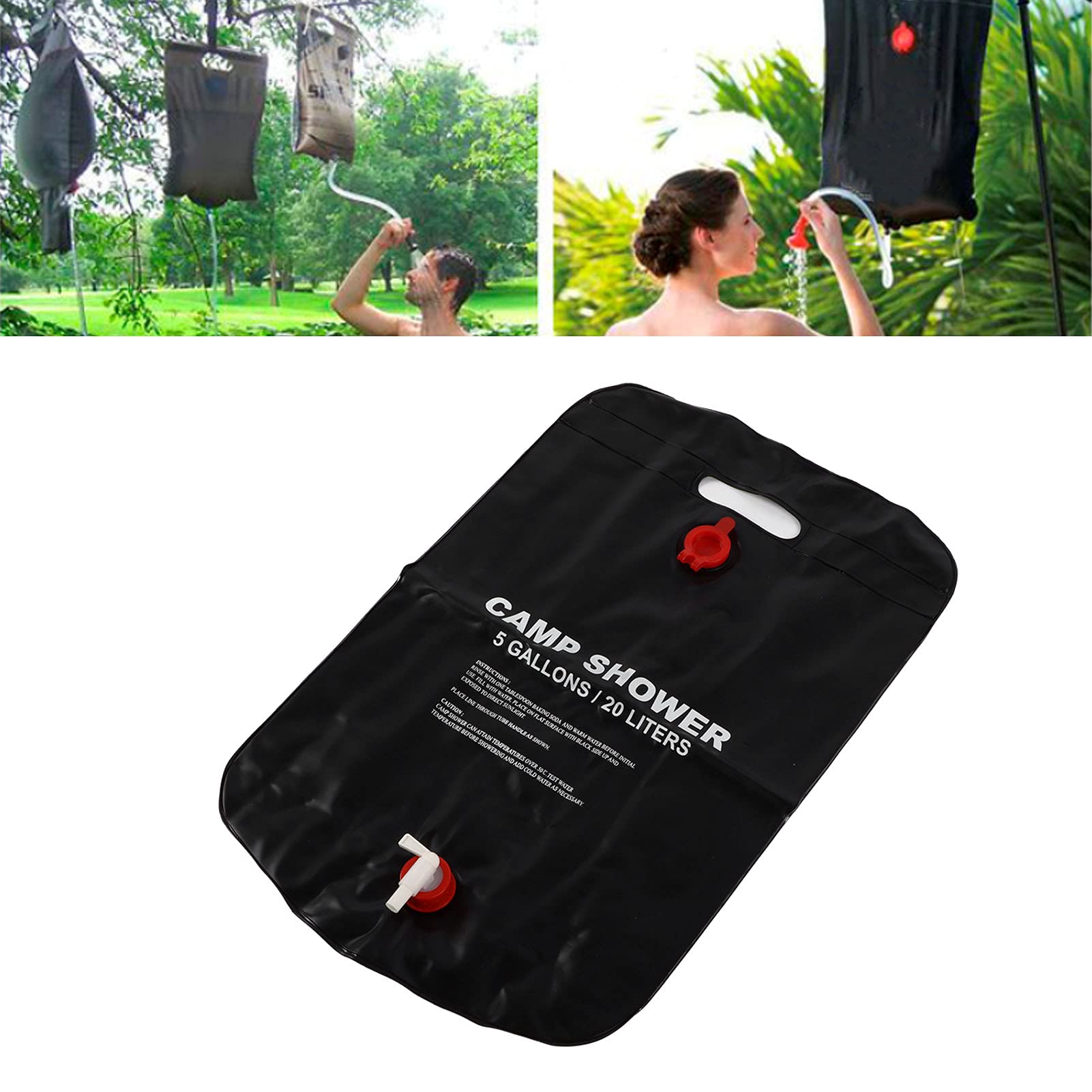 Leapiture 20L Water Shower Bag Heated Shower Bag Hiking Shower Bag Portable Water Shower Bag Solar Heating Water Bag for Outdoor Camping Bathing