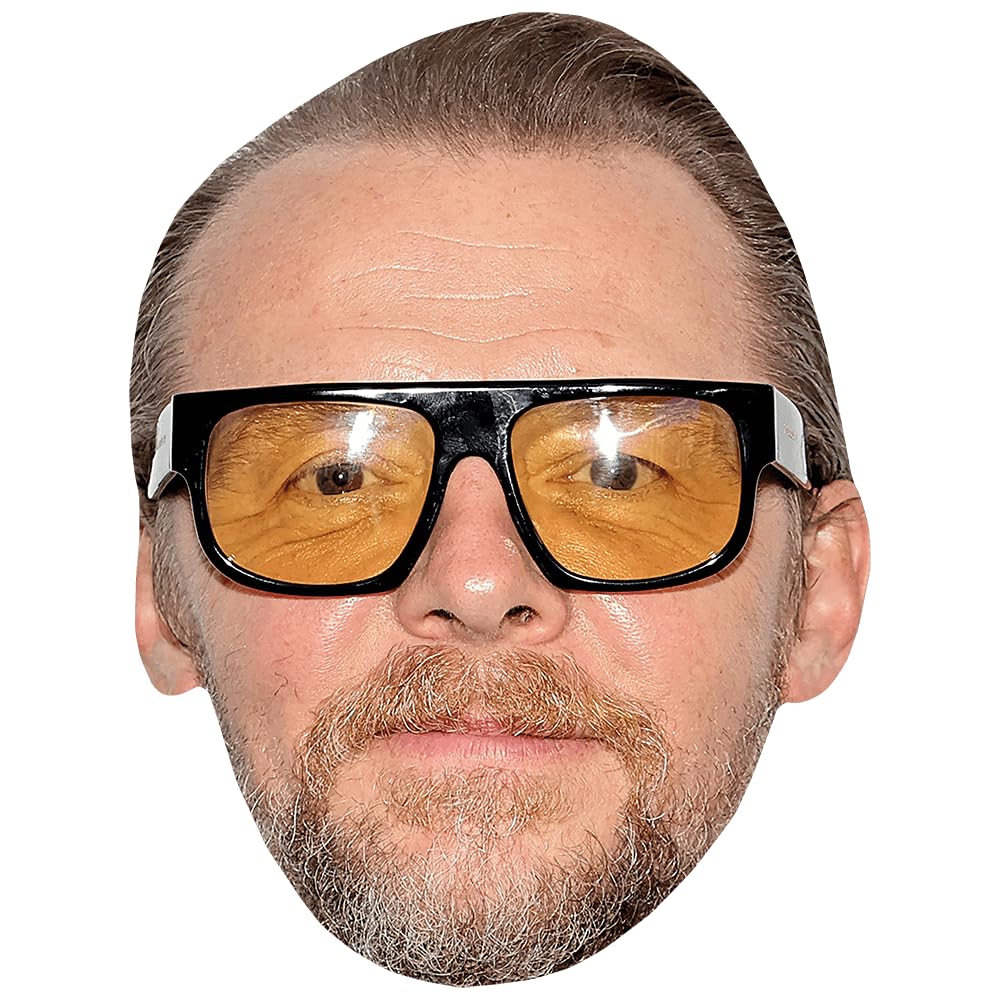 Simon Pegg (Glasses) Celebrity Mask, Flat Card Face, Fancy Dress Mask