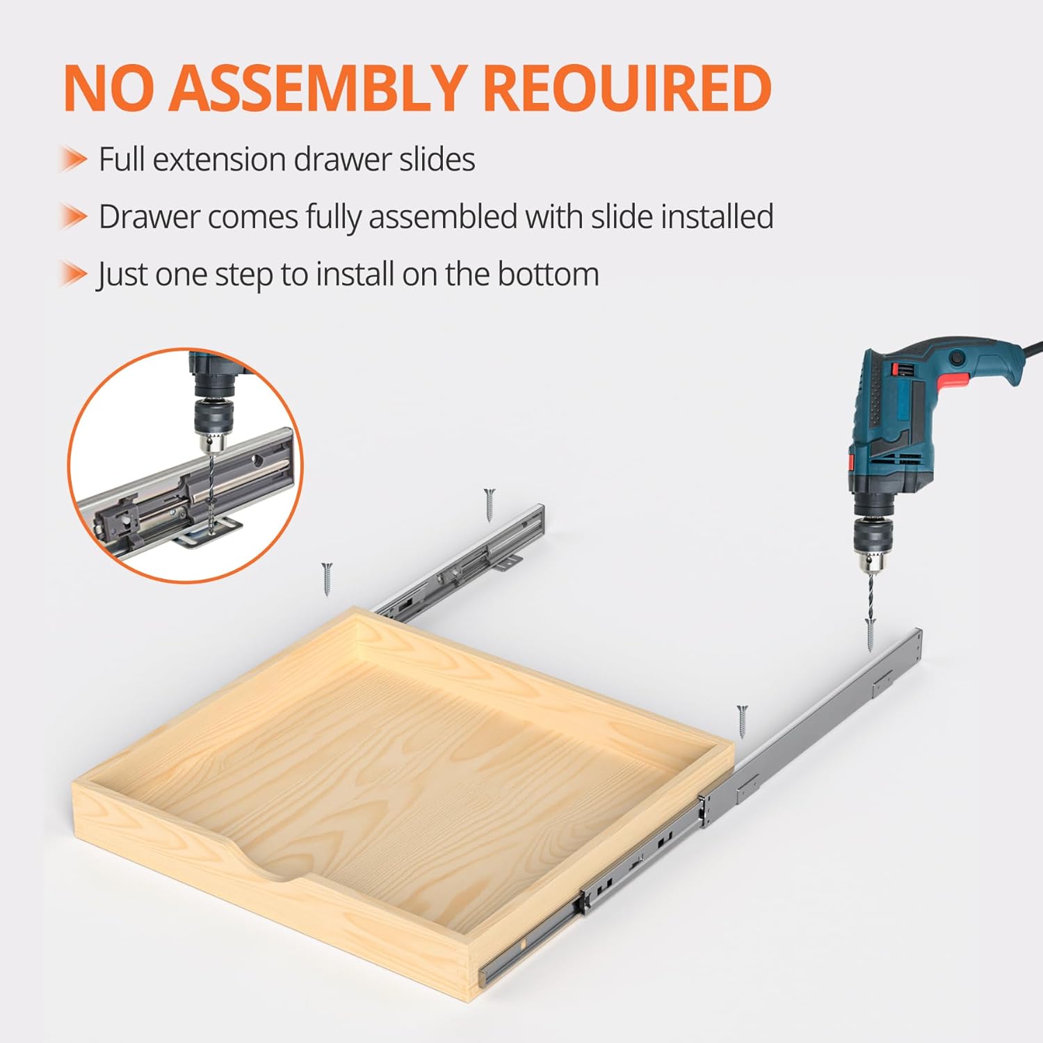 ZOINLIY 24''W X 21''D X 3''H Wooden Pull Out Drawer for Cabinet, Cabinet Organizer for Kitchen, Soft Close Slide Out Shelves, Heavy Duty, Fully Expandable