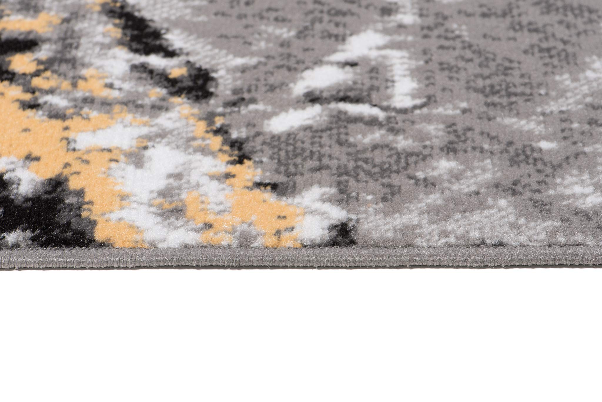 TAPISO Maya Teppich Kurzflor Gelb Grau Creme Meliert Streifen 120 x 170 cm | Modern Splash Design Verwischt Wohnzimmer Schlafzimmer oeko-tex