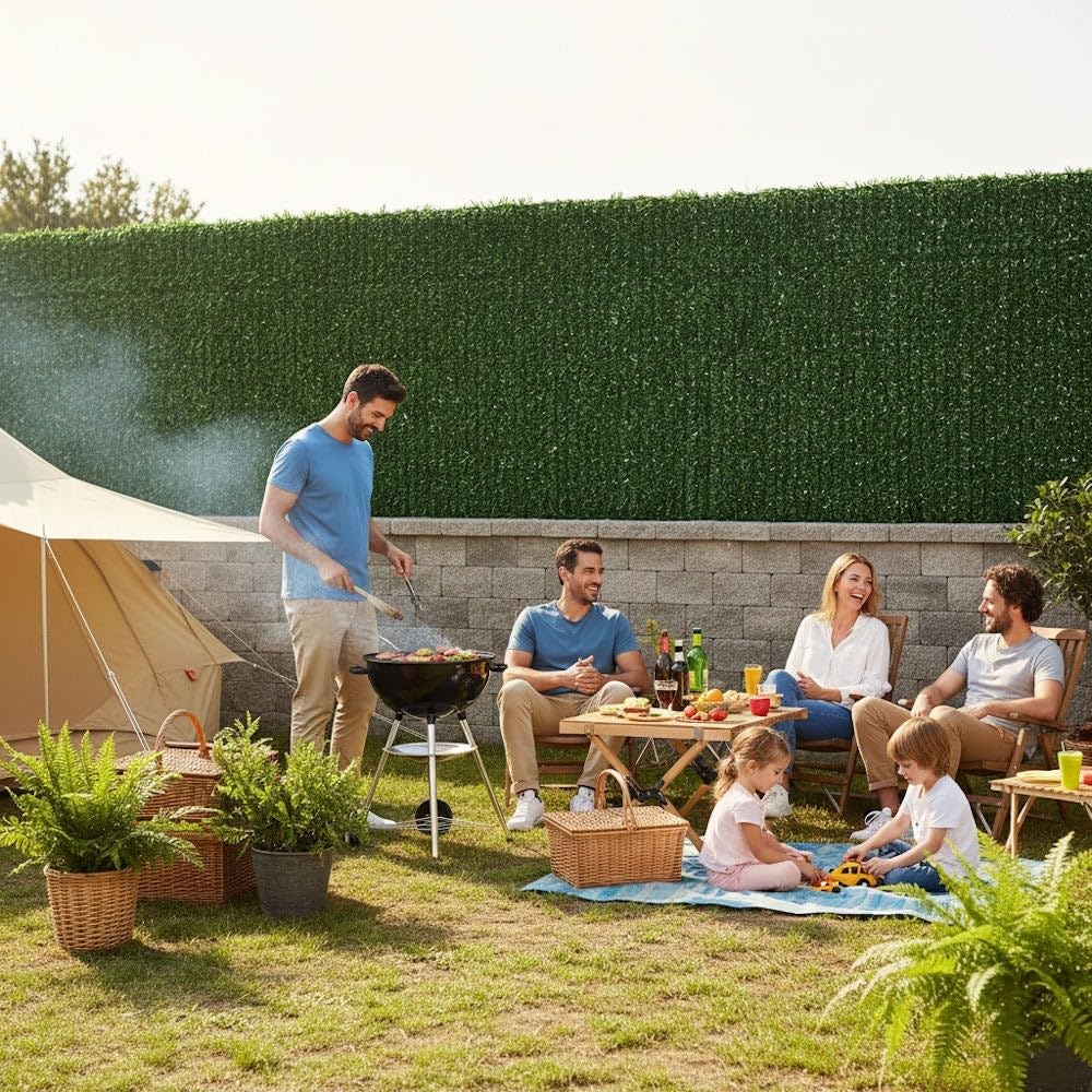 LOLAhome Seto Artificial Verde 3x1,5 m. 1 Unidad. Privacidad Natural. | Alta Ocultación, con Tratamiento UV, Realista y Natural, No inflamable, Transpirable. Para Jardin, Balcón, Terraza