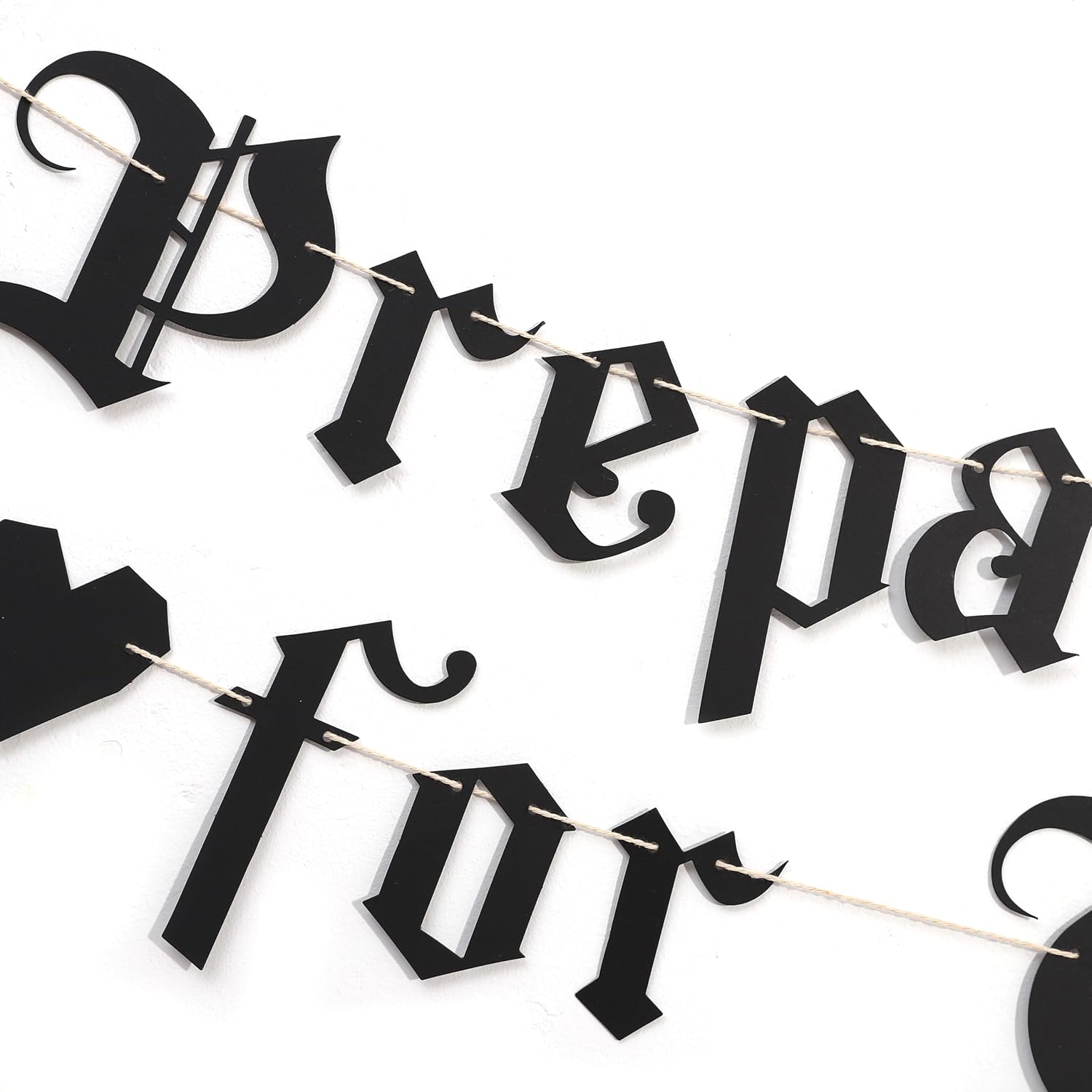 Prepare Thyself for Merriment Banner - Goth Bridal Shower Decorations, Medieval Old English Dark Style Banner, Gothic Birthday Celebration Garland, Get Ready for Fun (Prepare Thyself for Merriment)