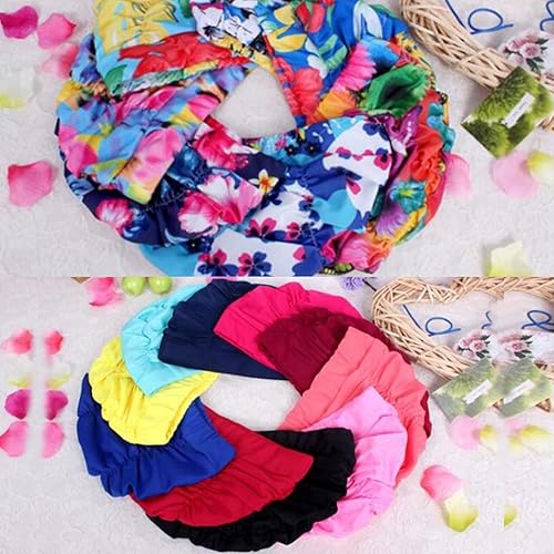 Miniatura 5 de Snadulor Gorra de natación plisada a la moda, gorra de natación de pelo largo, gorra de natación grande para mujer, no impermeable