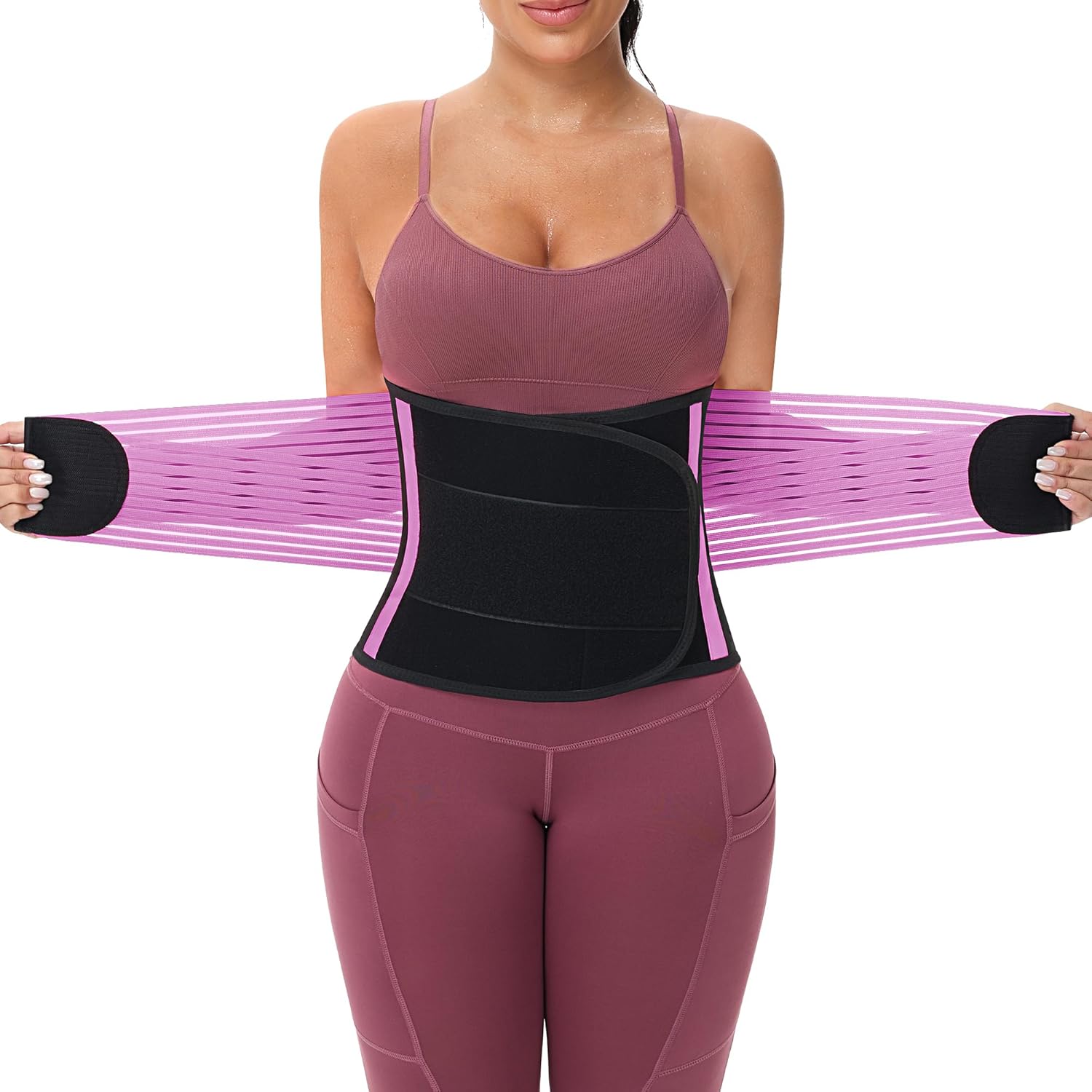 KOOCHY Waist Trainer For Women Men,Adjustable Sweat Band Tummy Control Belt,Waist Trimmer for Weight Loss Workout Fitness Gym