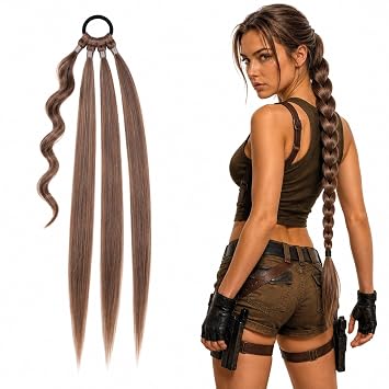 CAISHA 30" Hair Piece Ponytail Hair Extensions Braid For Braiding Brown Mix HEZ106