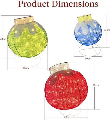 Miniatura 6 de Esfera gigante iluminada emergente de Navidad para exteriores, 240 luces LED, bola colgante gigante forrada a mano para decoración del hogar, Rojo,